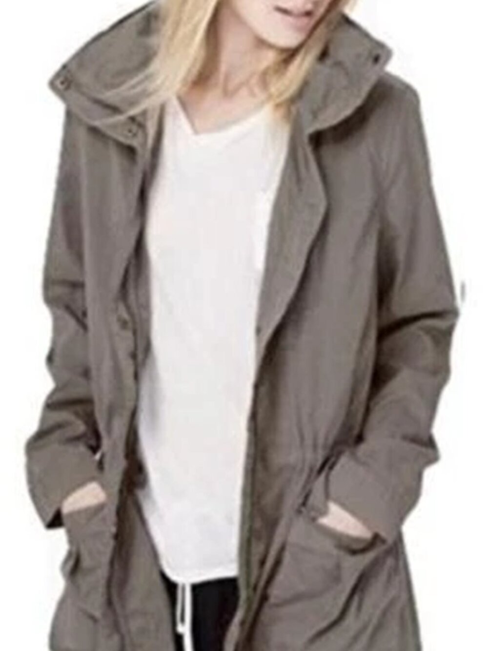 James Perse Standard Zip in Collar Hooded Utility Jacket Coat JP size 3 M L